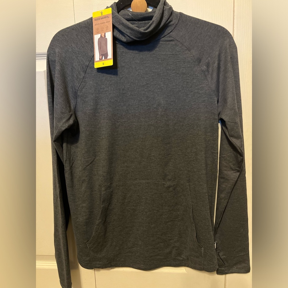 Eddie Bauer Active Funnel Neck Long Sleeve Top Pullover